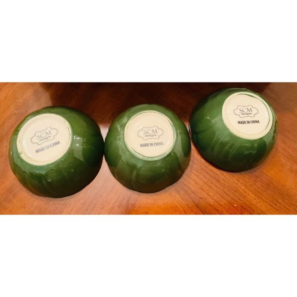 SCM Designs Poinsettia Small Dip Bowls with Matching Ceramic Tray - Picture 4 of 6